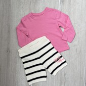 Primark.Набір для дівчинки Реглан + вʼязані шорти 86 см (12-18 місяців)