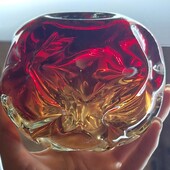 Чеська ваза з гутного скла, рідкість