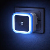 Ночник LED в розетку с датчиком света «Квадрат» 220В, автоматический светильник для детской, коридор