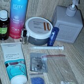 Лот 12 шт. Маска для волос duologi, дезик rose, соль для ванн, пробник т/в, body крем, бальзам для