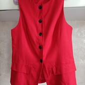 Льняний жилет у червоному р.10