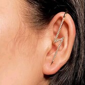 Моно сережка, кафф, кафа блискавка, цирконієва