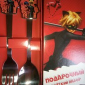 Набор вилка и ложка детская Леди баг и супер кот