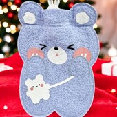 Грілка силікон/штучне хутро ведмедик. колір на вибір