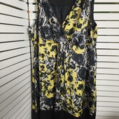 E-vie uk28 легка сатинова сукня вершково-жовтий і чорний відтінки