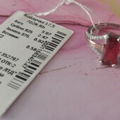 Срібна каблучка з фіанітом 17,5 розмір