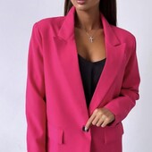 Стильний трендовий піджак кольору фуксія, S