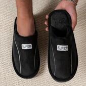 Мужские домашние комнатные тапочки стелька 27 см. Цвет чёрный