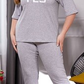 Батал Шикарнейший летний костюм натуральная ткань хлопок вискоза