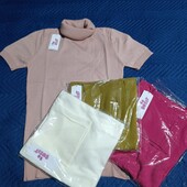 Американка, трикотажна футболка в кольорах, гольф без рукавів