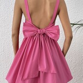 Стильна рожева сукня з бантом, S