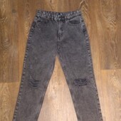 Джинсы мом, как новые с разрезами