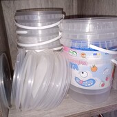 Відерце з кришкою , пластик, 1 л, 10 шт.