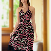 Літний яскравий бавовняний сарафан, в талії резинка