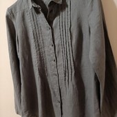 Брендова льняна сіра сорочка р. м