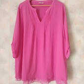 Шифонова блуза на підкладці на пишні форми. ПОГ: 64 см