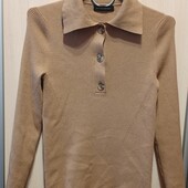 ❣️Бежевий джемпер-поло у рубчик від бренду Banana Republic