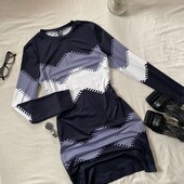 Сукня приталеного силуету у кольорах молоко/чорний/сірий