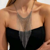 Кольє довге, китиці, плетене, кольчуга, силянка, ланцюжки, комірець, краватка