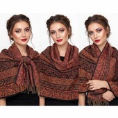 Шикарний эффектный натуральный шарф- шерсть+вискоза. Codello