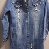 Джинсовое пальто можно как платье на прохладную погоду 44 р.