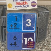 Математичні картки-пазли, самокоригувальні, 52 шкільні картки-головоломки, додавання та віднімання
