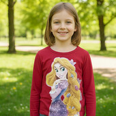 Дитячий реглан Рапунцель для дівчинки з довгим рукавом від 2 до 6 років 4002