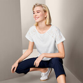 ♕ Блузка з ажурною вишивкою від Tchibo (Німеччина), р.48-50 (40/42 євро)