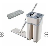 Швабра і Відро Велике Scratch Cleaning Mop зі складною ручкою та системою віджиму, 1 насадка мікрофі