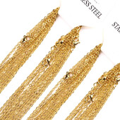 Набір, сет класичних ланцюжків 10 шт. Довжина 45 см. Медзолото