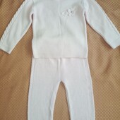 Костюмчик вязка до 116 рост. Нежно розовый.