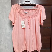 Брендовая новая коттоновая трикотажная блуза р.16.