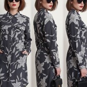 Модное стильное вискозное платье рубашка .