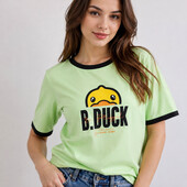 Женская молодежная футболка с крутым принтом B.Duck из хлопка.