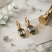 Сережки "aura" smoky crystal (медсталь)