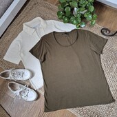 Футболка в кольорі Хаки, без дефектів, натуральна тканина ✨