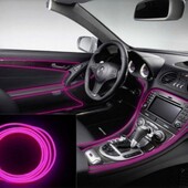 Підсвітка неонова для авто від прикурювача Декоративна світлодіодна стрічка рожева 5 м