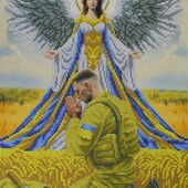 набір або схему для вишивання бісером картини «Ангел-охоронець військового»