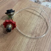 Перехідник для заправки туристичних газових балонів з вентилем та різьбовим з'єднанням Прозорий