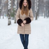Меховой комплект - воротник-опушка + манжеты, эко мутон.