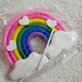 Залишок 1 шт Cake Topper - Rainbow топер для торта у вигляді веселки з хмарами та сердечками