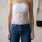 Мережевний топ-бандо білого кольору fashion forms s, l 5000