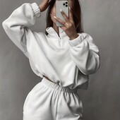 Жіночий модний елегантний комплект з теплих зручних штанів та кофти, для осені та зими