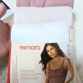 6219.Лот 3 шт,Майка в рубчик с гипюровой отделкой Esmara