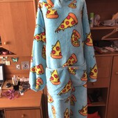 Меховушка, плюшева туника, худи, 2-5XL. довга, Next. слип, пижама
