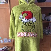 Меховушка довга, плюшева туника, кофта, худи, 7-10 р 140 см. the grinch, слип, пижама