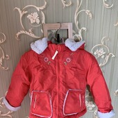 Нова яскрава тепла демісезона курточка для дівчинки 80см. Фірма baby in time