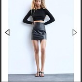 Кожаная юбка zara. как новая